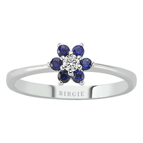 Bague Marguerite Saphir et Diamant