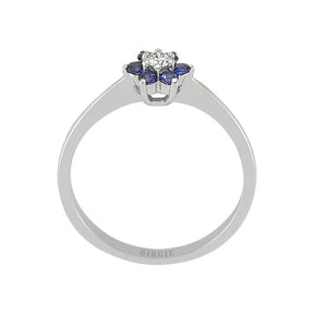 Bague Marguerite Saphir et Diamant