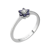 Bague Marguerite Saphir et Diamant
