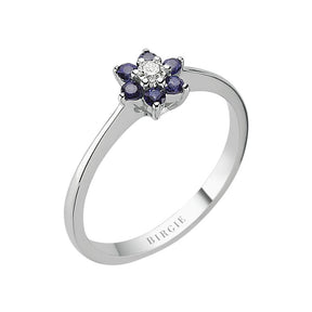 Bague Marguerite Saphir et Diamant