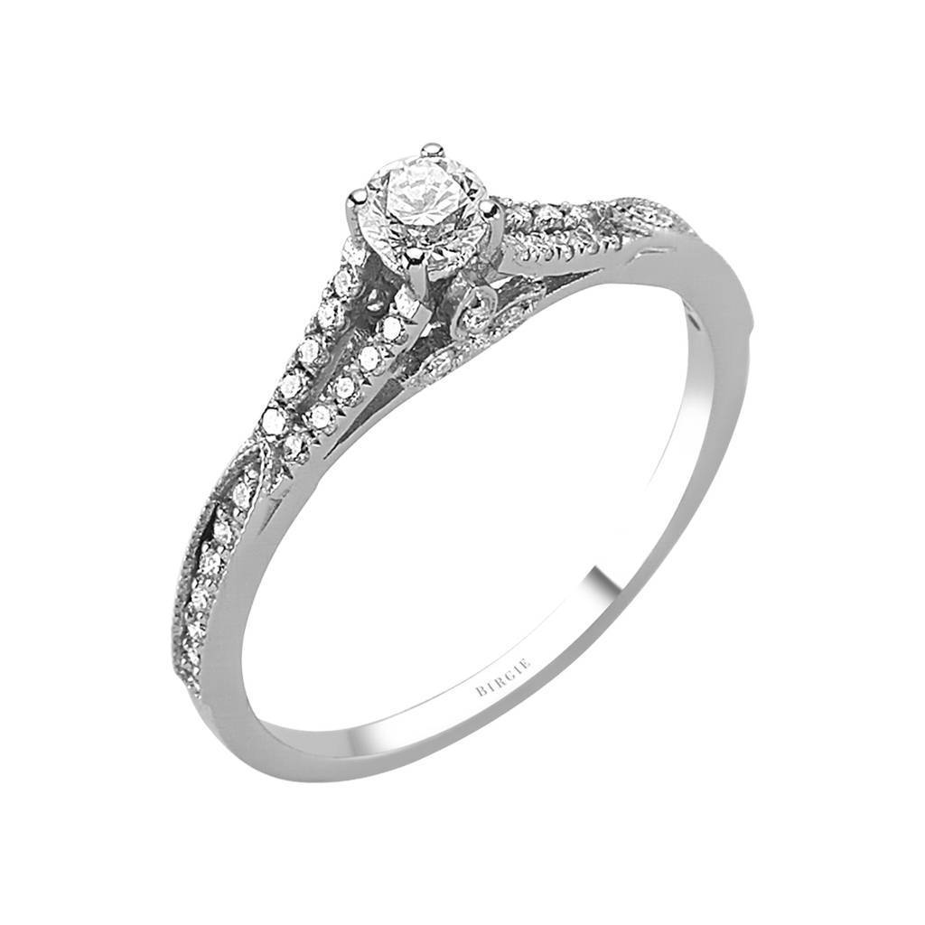 Bague de fiançailles halo de diamants total de 0,43 carat