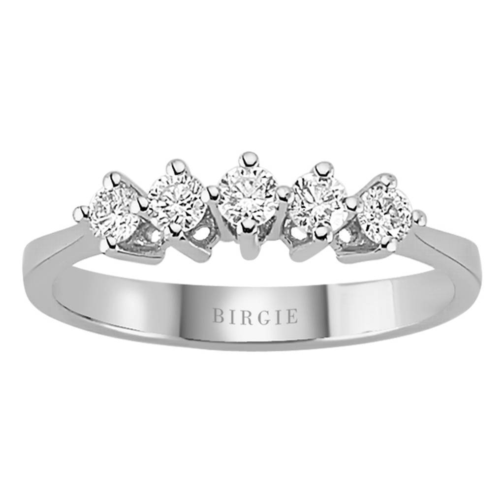 Bague de fiançailles 5 pierres diamant 0,37 carat
