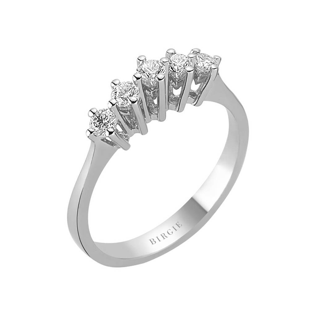 Bague de fiançailles 5 pierres diamant 0,37 carat