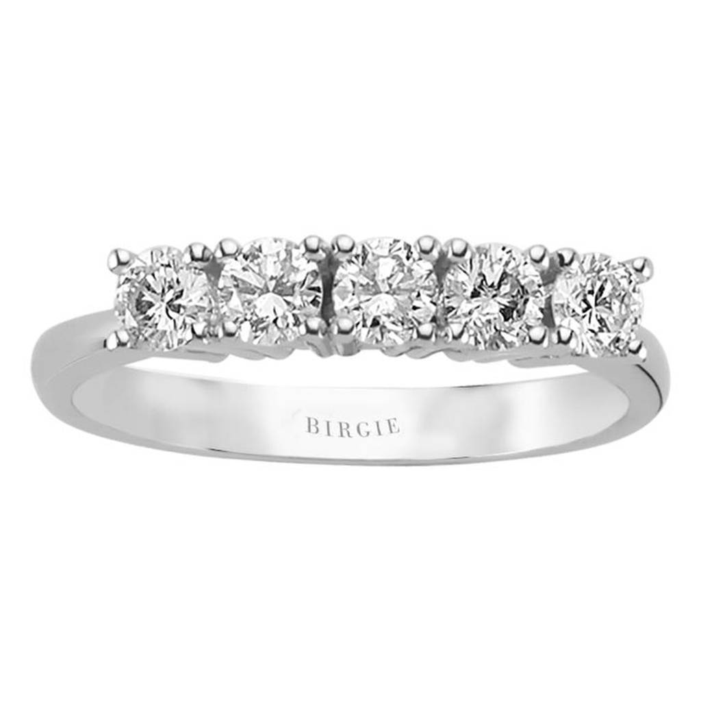 Bague de fiançailles 5 pierres diamant 0,74 carat