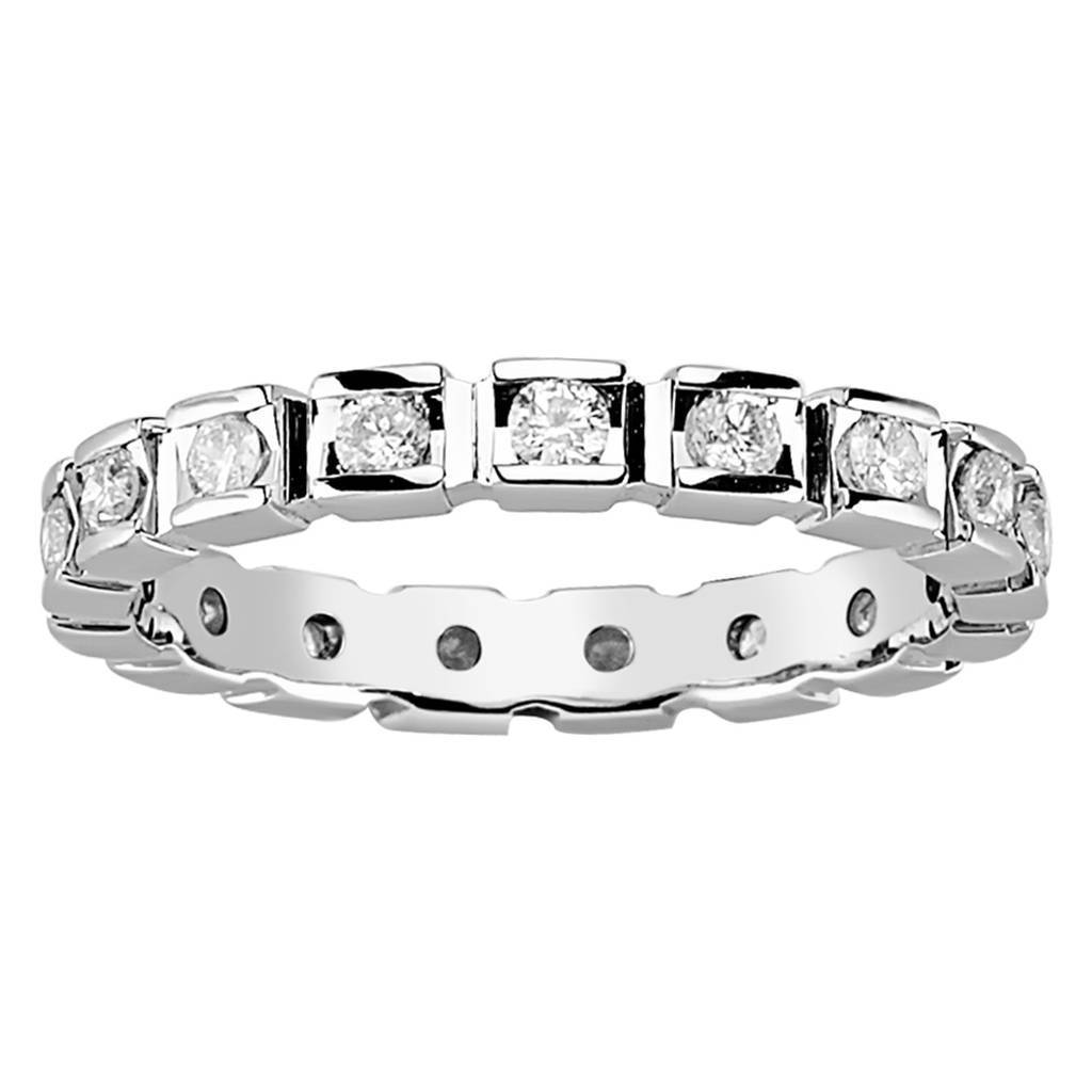 Bague de mariage d'éternité en diamant de 0,61 carat