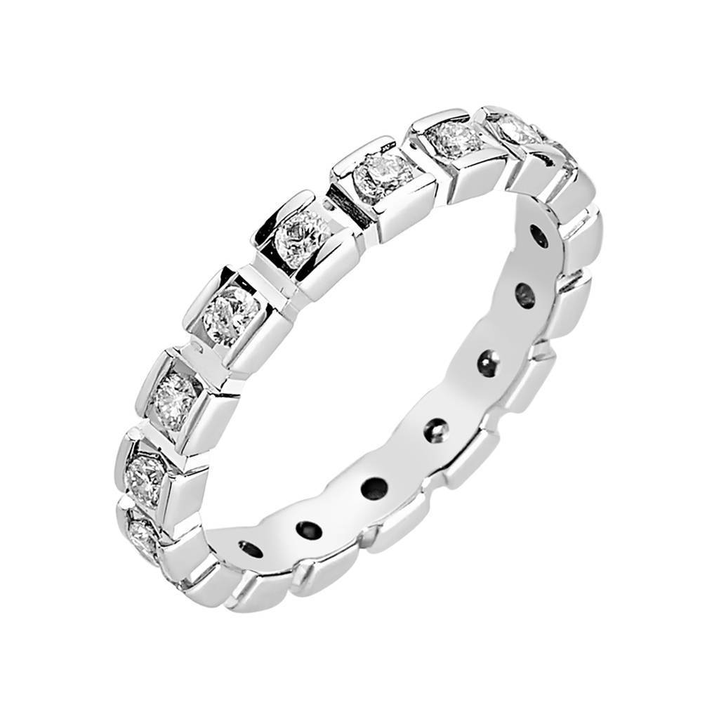 Bague de mariage d'éternité en diamant de 0,61 carat