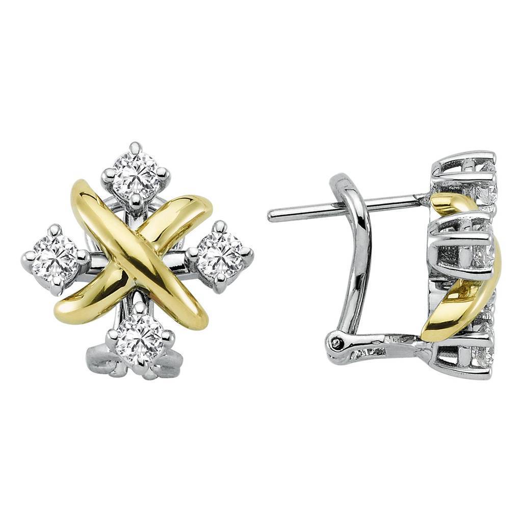 Boucles d'oreilles clous diamant Quattro
