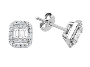 0.68 total carat diamond tria stud earrings