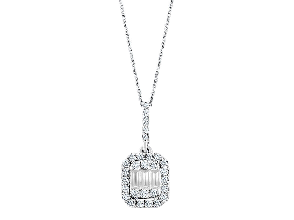 Collier baguette diamant 0,30 carat