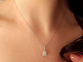 Collier baguette diamant 0,23 carat