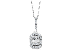 Collier baguette diamant 0,23 carat