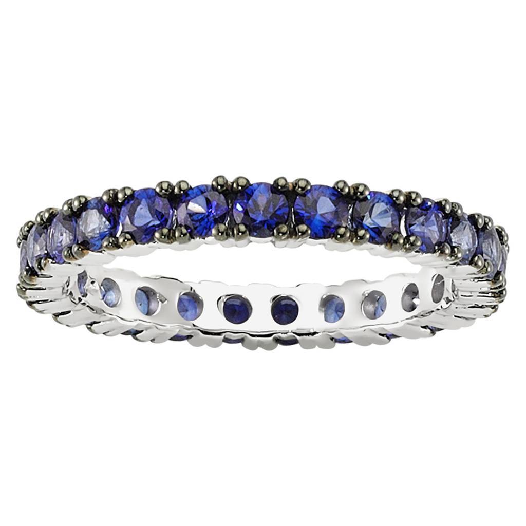 Bague d'éternité avec saphir à bande complète