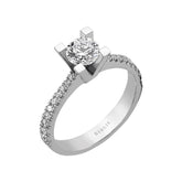 Bague de fiançailles halo de diamants total de 1,01 carat