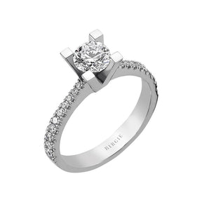 Bague de fiançailles halo de diamants total de 1,01 carat