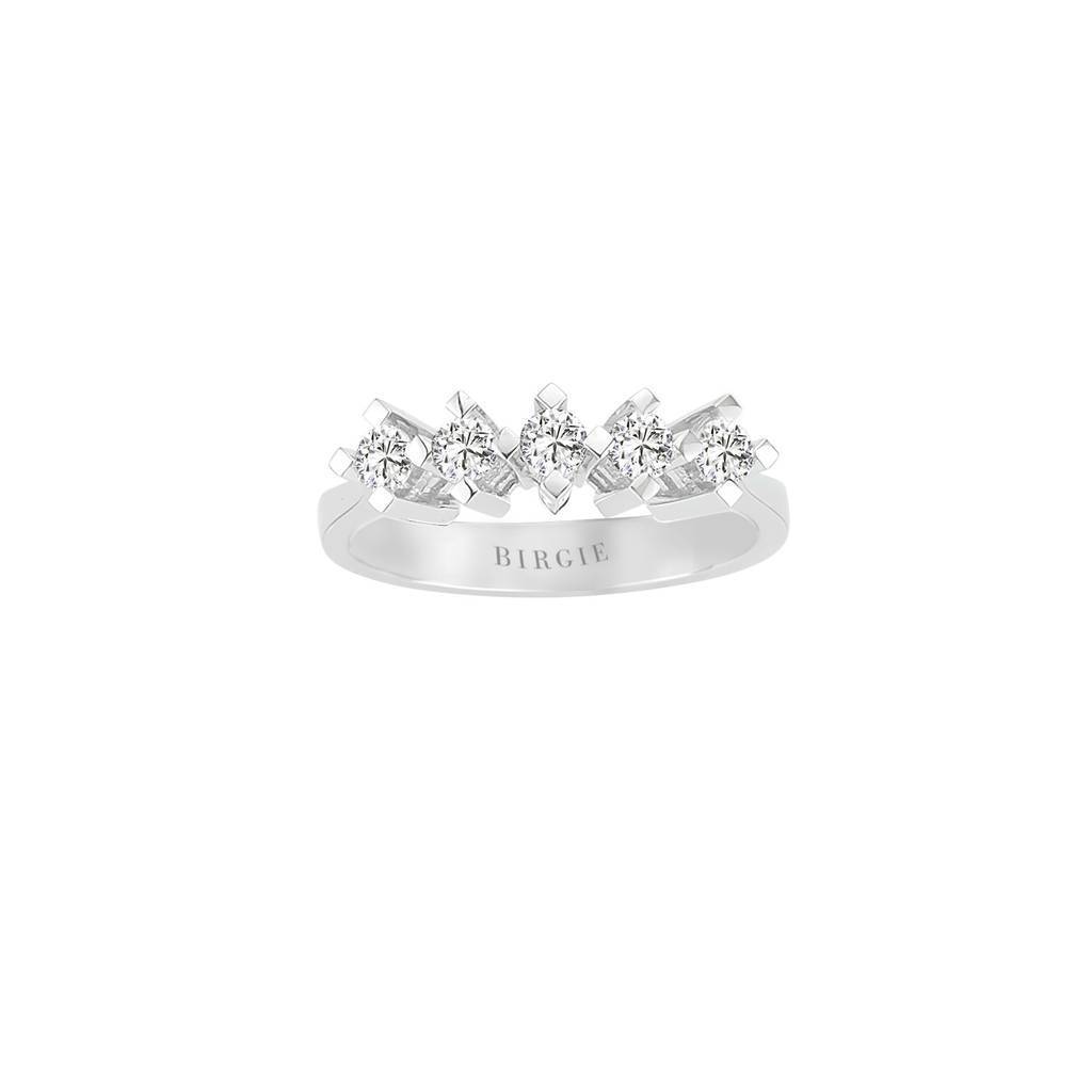 Bague de fiançailles 5 pierres diamant 0,41 carat