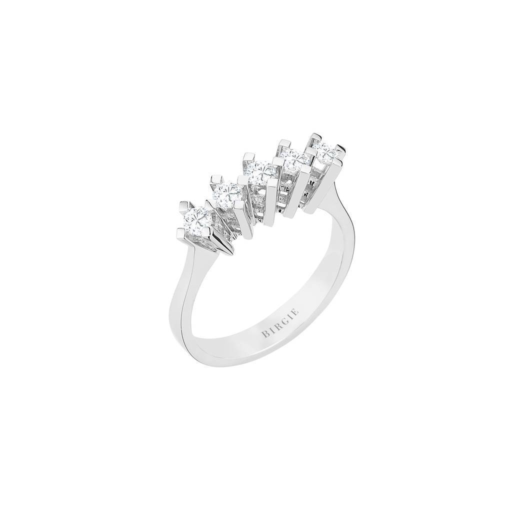 Bague de fiançailles 5 pierres diamant 0,41 carat