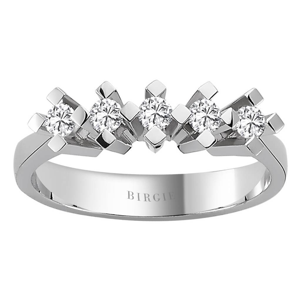 Bague de fiançailles 5 pierres diamant 0,27 carat