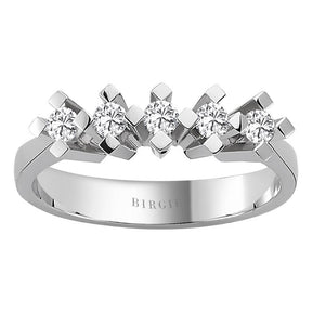 Bague de fiançailles 5 pierres diamant 0,27 carat