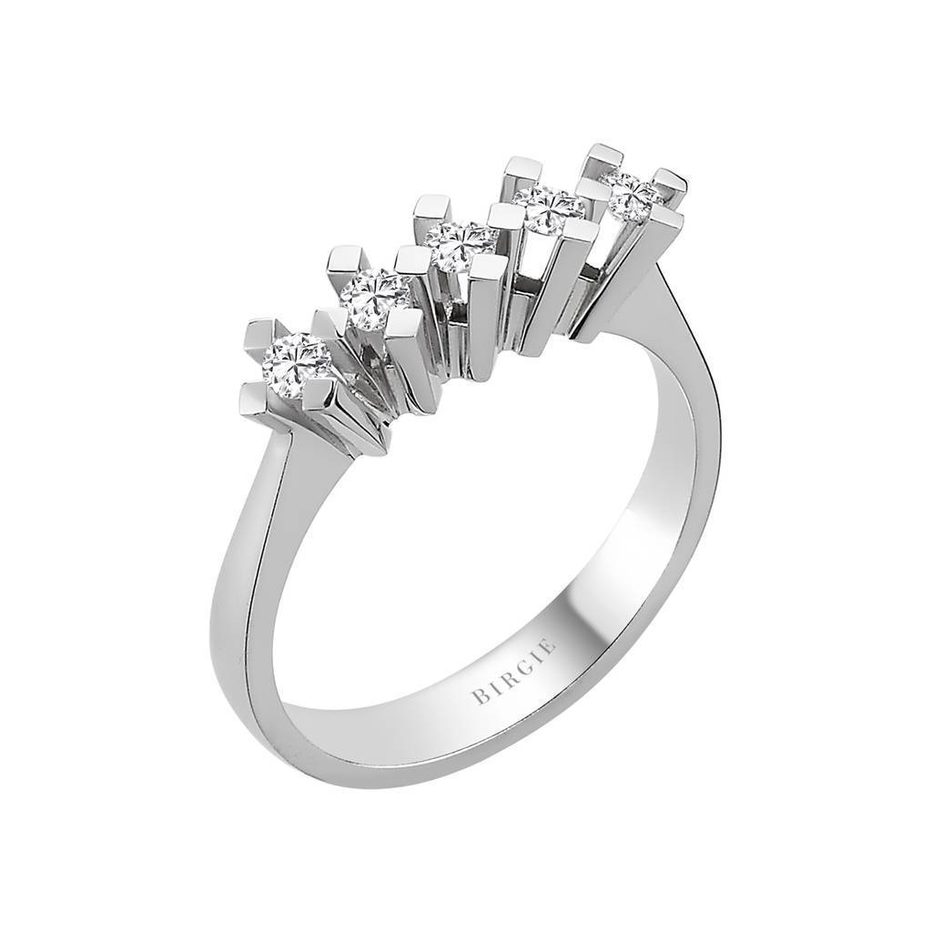 Bague de fiançailles 5 pierres diamant 0,27 carat