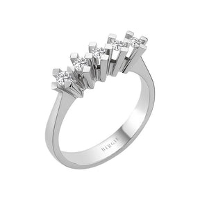 Bague de fiançailles 5 pierres diamant 0,27 carat