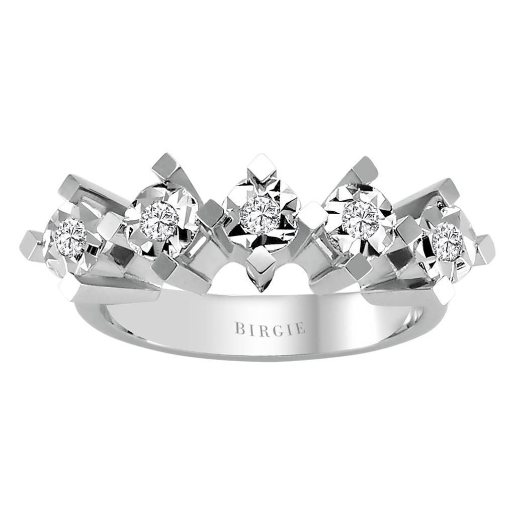 0.15 carat engagement ring with five diamonds