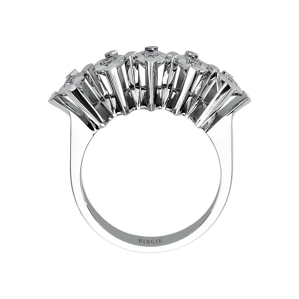 0.15 carat engagement ring with five diamonds
