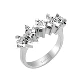 0.15 carat engagement ring with five diamonds
