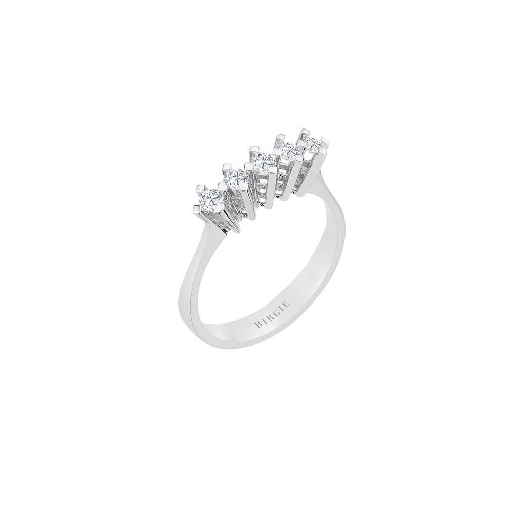 Bague de fiançailles 5 pierres diamant 0,31 carat