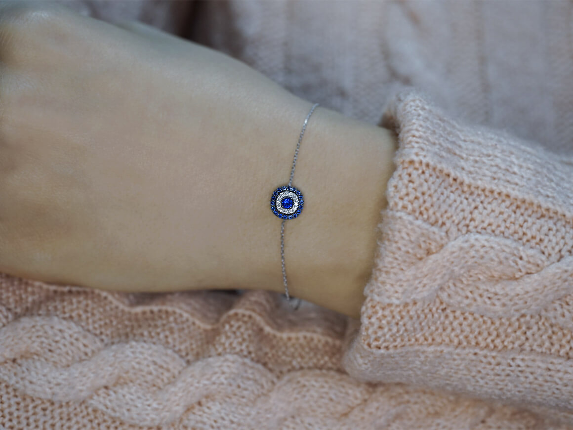 Diamond and Sapphire Icon Bracelet