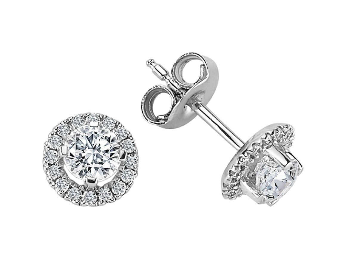 0.80 total carat diamond solitaire stud earrings