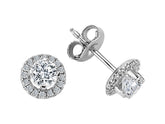 Boucles d'oreilles solitaires en diamant de 0,80 carat au total