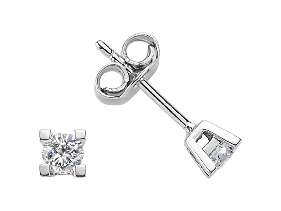 Boucles d'oreilles solitaires diamant 0,26 carat