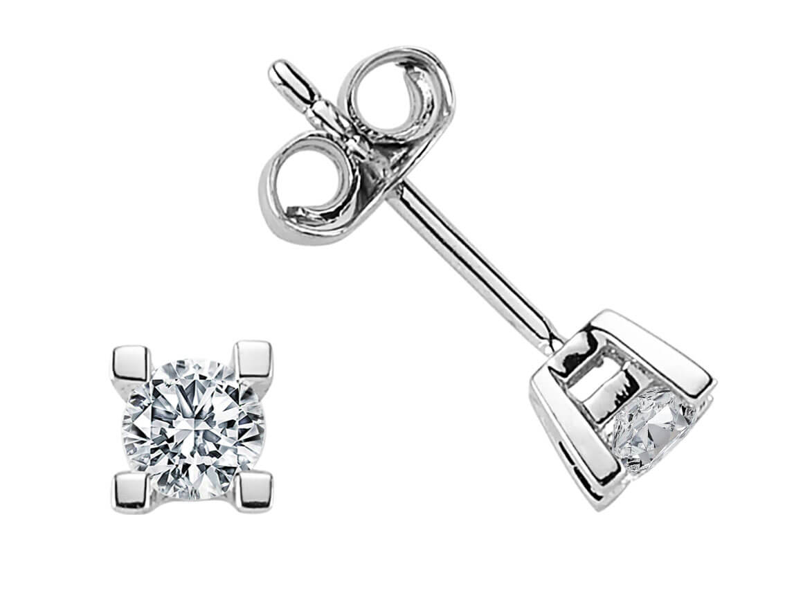 0.40 Carat Diamond Solitaire Stud Earrings
