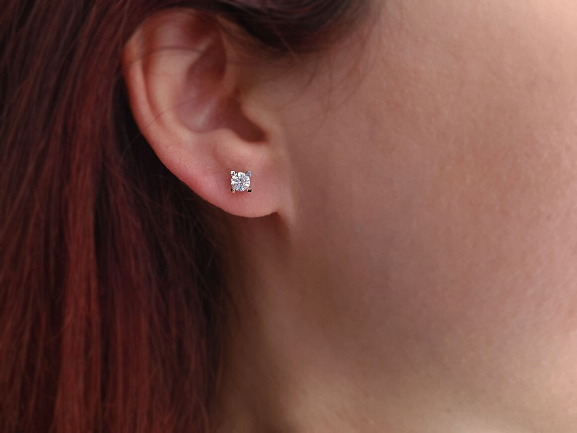 0.53 Carat Diamond Solitaire Stud Earrings