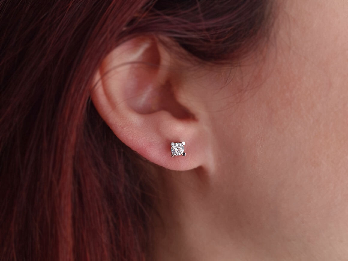 Boucles d'oreilles solitaires diamant 0,53 carat