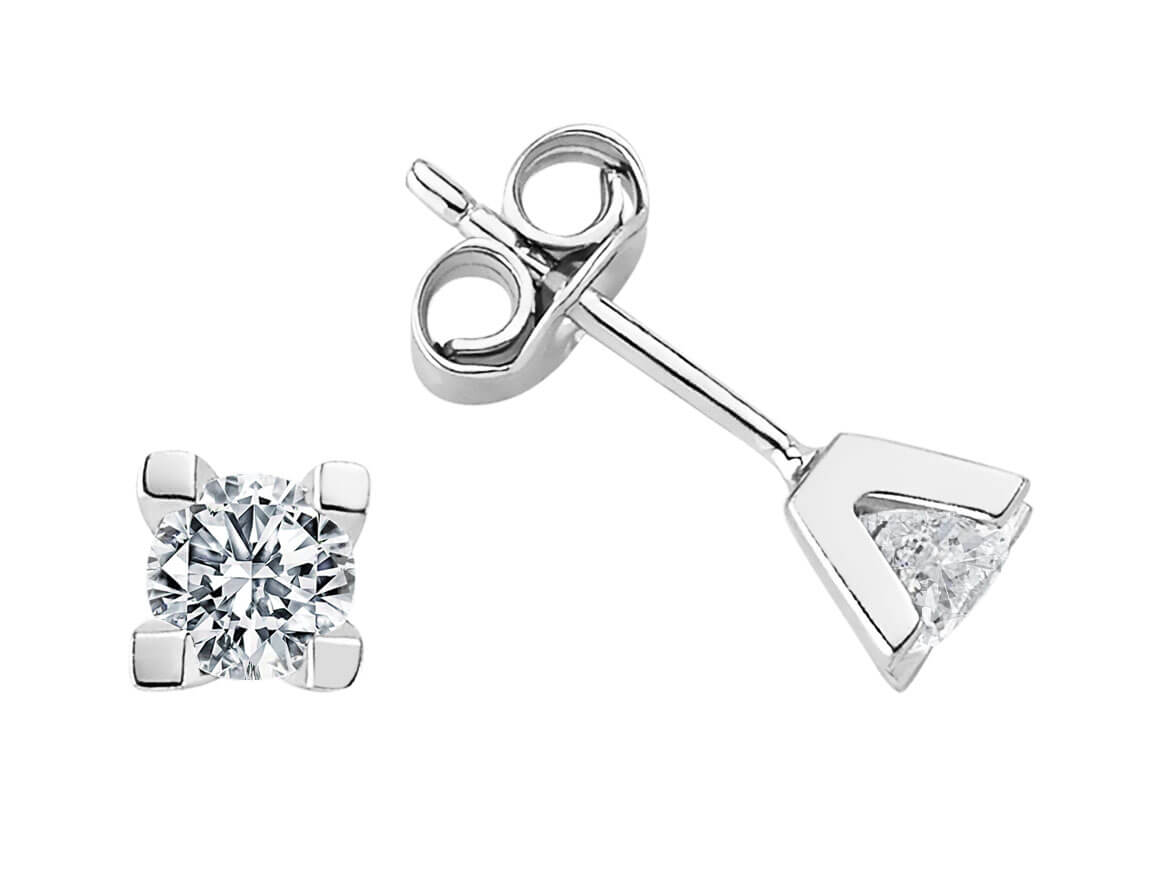 0.61 Carat Diamond Solitaire Stud Earrings