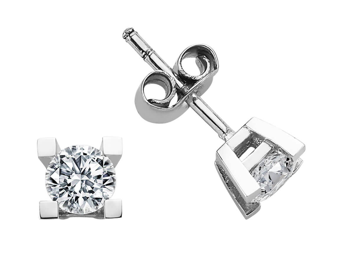 Boucles d'oreilles solitaires diamant 0,76 carat
