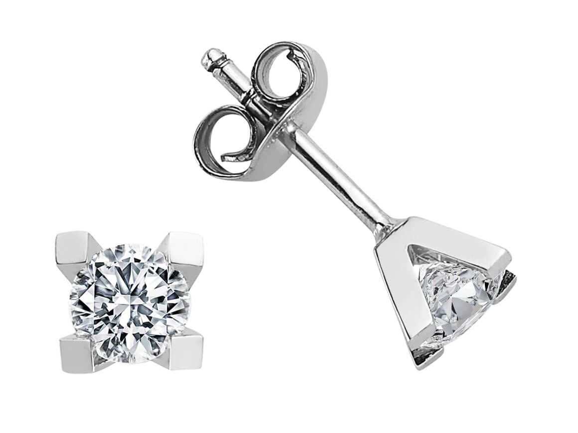 Boucles d'oreilles solitaires diamant 0,77 carat