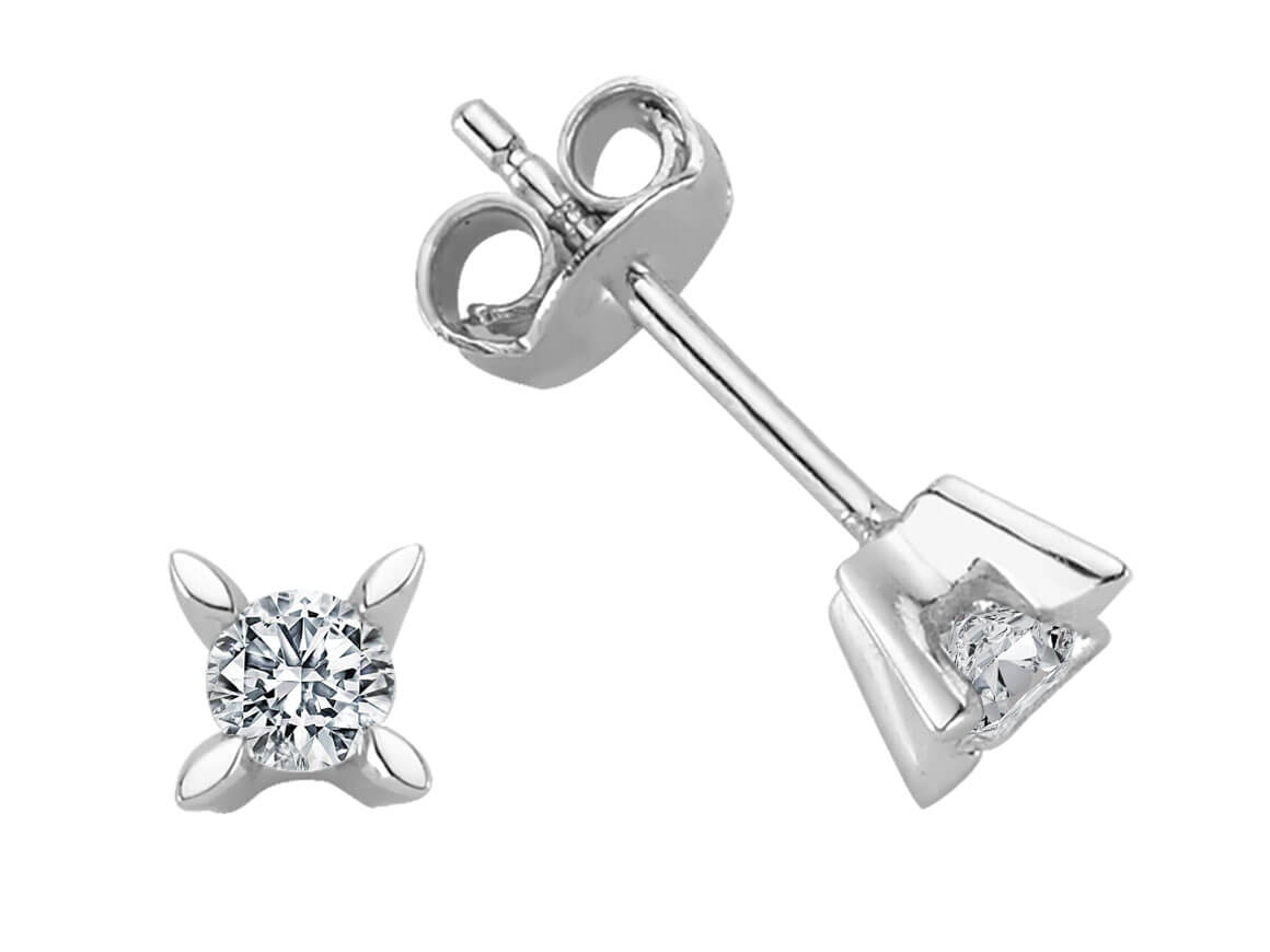 0.32 Carat Diamond Solitaire Stud Earrings