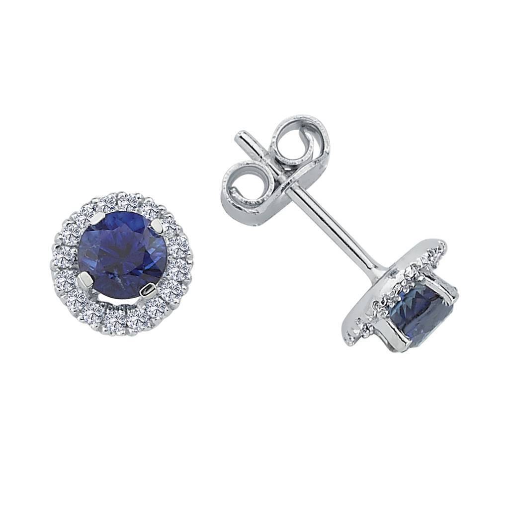 Diamond and sapphire stud earrings
