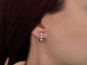 0.68 total carat diamond tria stud earrings