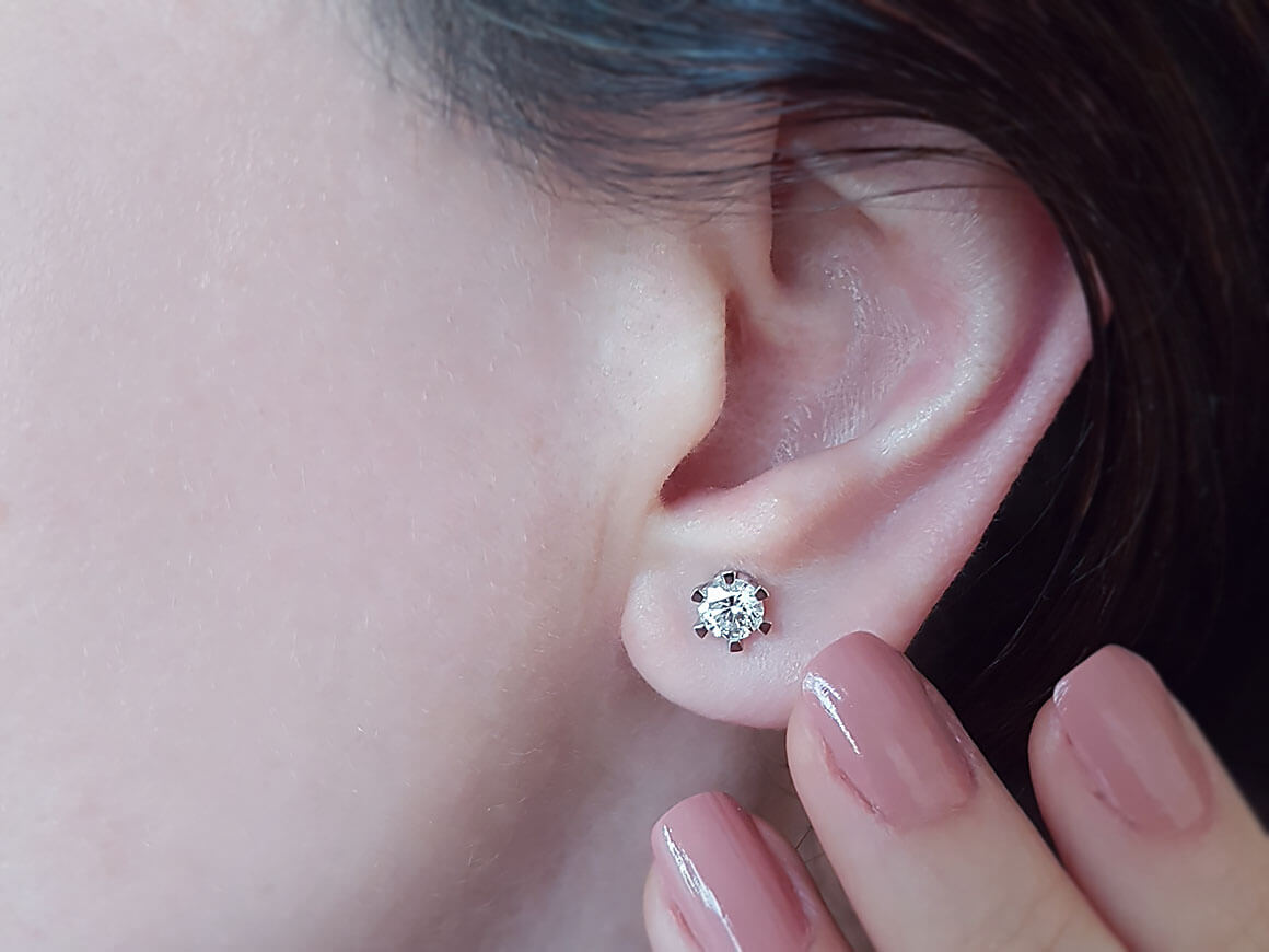 Boucles d'oreilles solitaires diamant 1,00 carat