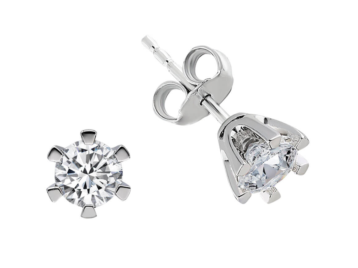 Boucles d'oreilles solitaires diamant 1,00 carat