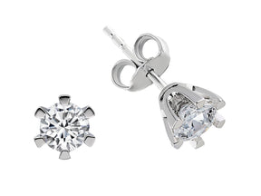 Boucles d'oreilles solitaires diamant 1,00 carat