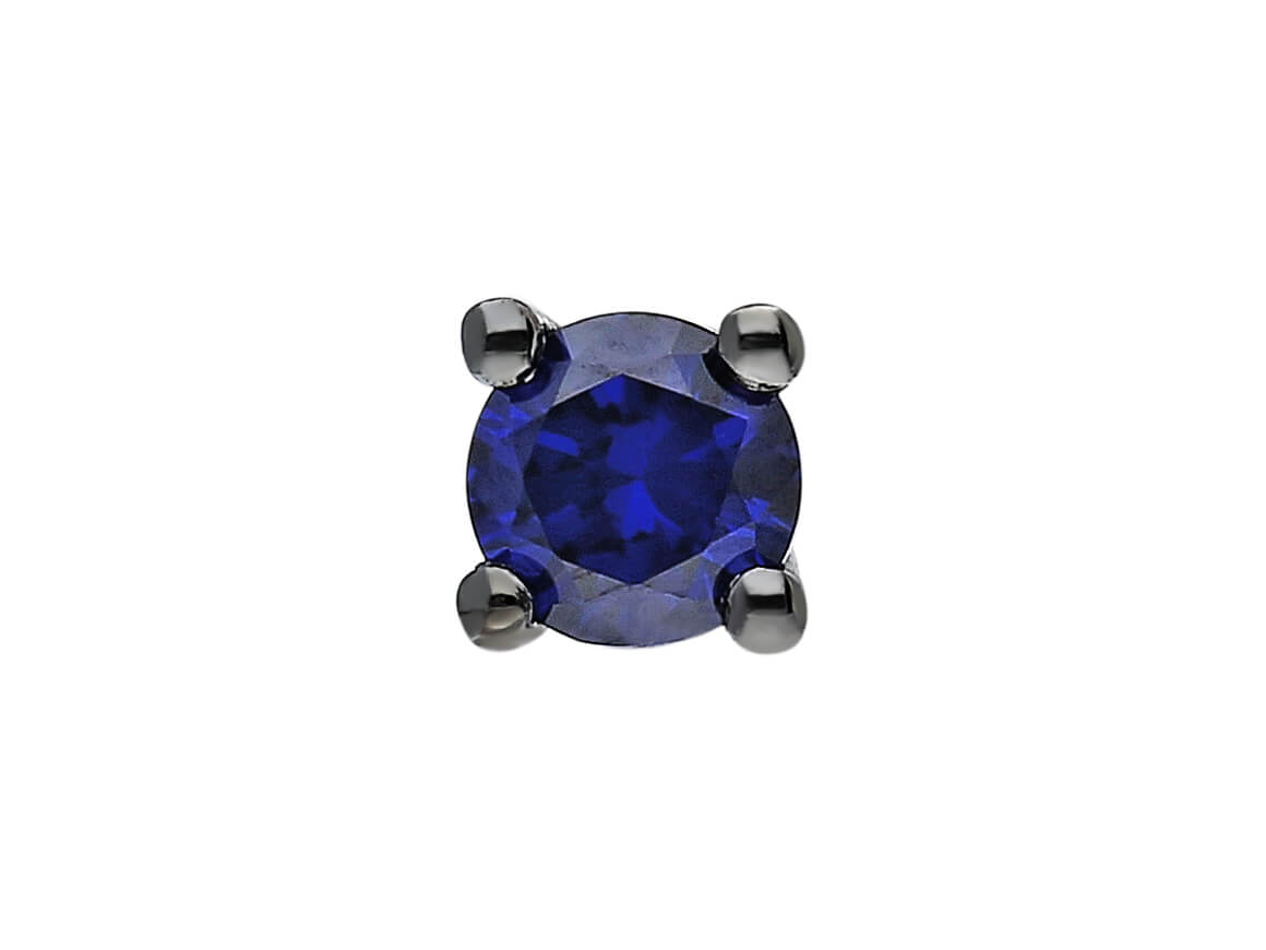Sapphire Solitaire Men's Stud Earrings
