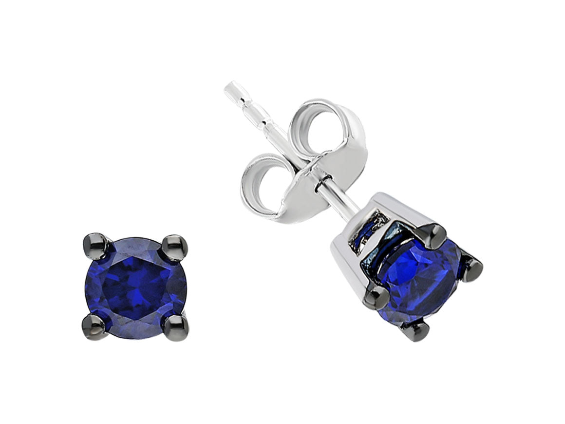 Sapphire Solitaire Stud Earrings