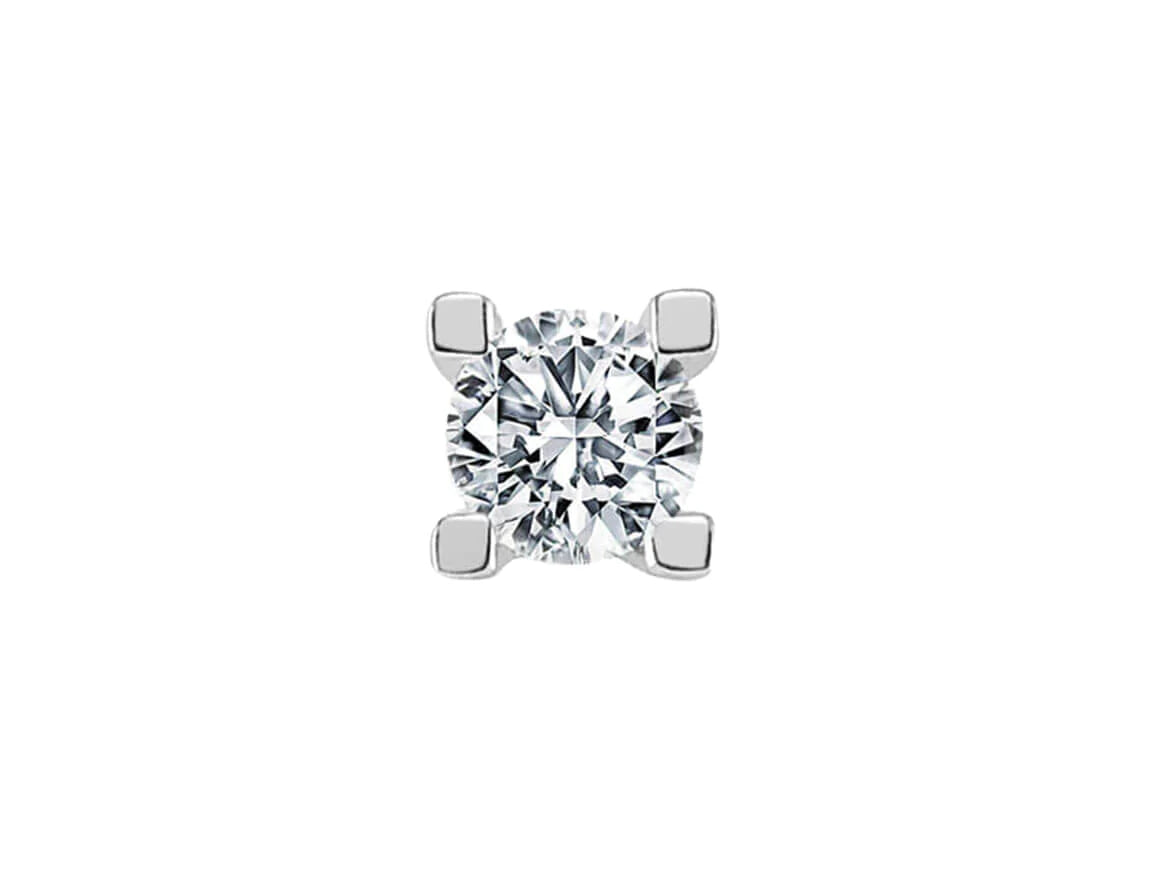 0.04 Carat Diamond Solitaire Men's Stud Earrings
