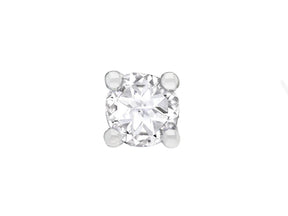 White Sapphire Solitaire Men's Stud Earrings