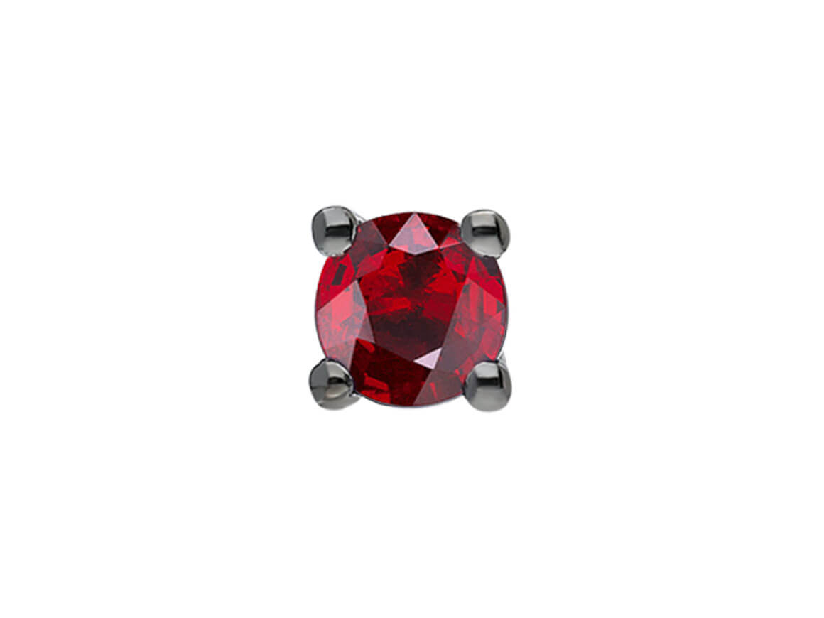 Ruby Solitaire Men's Stud Earrings