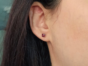 Ruby Solitaire Stud Earrings